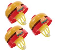 Toyvian 3 Pièces Cloche Garçon Fille Klaxon Clair et Sonore Accessoires Scooter et Fille Design Cartoon Hamburger Jaune Compatible Trottinette et Déquilibre