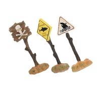 Toyvian 3 Pièces Décoration Aquarium Résine Panneau Avertissement Ornement Paysage pour Réservoir Betta Poissons