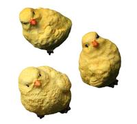 Toyvian 3 Pièces Figurines de Poussins Miniatures Résine Décorations Adorables pour Jardin de Poupées