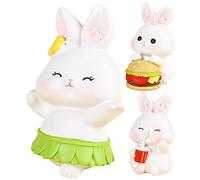 Toyvian 3 Pièces Figurines Miniatures de Résine de Décorations Adorables pour Gâteaux Miniatures pour Pâques Décorations