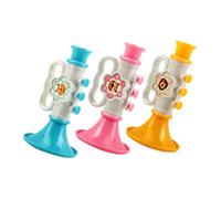 Toyvian 3 pièces Instruments de Musique pour Garçon Fille Lot de Trompettes Plastique Coloré Bleu Rose Jaune Jouets Éducatifs avec Sons Réalistes pour Développement Motricité Fine et