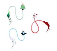 Toyvian 3 pièces Interactif pour Chaton avec Clochette Herbe à Chat Fil Rétractable Coloré Stimule Jeu et Réduit Dégâts Intérieurs