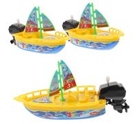 Toyvian 3 pièces Jouets de Bain à Remonter Forme de Voilier Plastique Jouets Flottants pour Piscine et Bain Sécurisés et Adaptés Aux Tout-Petits