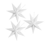 Toyvian 3 Pièces Lot de Abat-jours Papier Étoile Creuse Blanche Décorations Suspendues pour Noël Mariage et Anniversaire Légers et Réutilisables Compatibles avec Lampes Suspendues et