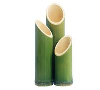 Toyvian 3 pièces Lot de Vases à Fleurs Bambou Naturel Tubes Décoratifs Solides et Faciles à Nettoyer Petits Pots pour Arrangement Floral de Bureau et Maison