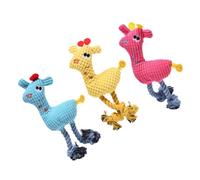 Toyvian 3 pièces Mâcher pour Chien Peluche avec Bruit de Cerf Rosy Orange pour Jouer et Mordre Réduit Ennui et Protège Vos Meubles