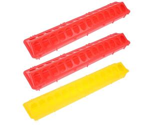 Toyvian 3 Pièces Mangeoire pour Pigeons, Auge D’Alimentation pour Oiseaux en PP, Rouge et Jaune, Facile à Nettoyer Démonter, pour Cages à Pigeons, Budgies et Pivoines