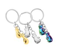 Toyvian 3 pièces Mini Boxing Glove Keychain Métal Design Réaliste Porte-clés Sportif pour Fans de Boxe Accessoire Compact pour Clés de Voiture et Sacs