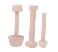Toyvian 3 pièces Mini Moules à Tartelettes Bois Tampons Double-face pour Pâte Accessoires de Cuisine pour Petits Gâteaux Muffins et Pâtisseries Outil de Cuisson Léger