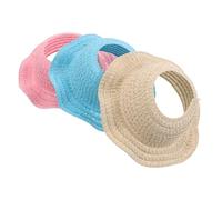 Toyvian 3 Pièces Miniature Woven Straw Hats Handcrafted Breathable Sun Hats for DIY Doll Accessories Beach Style Small Wide Brim Caps