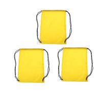 Toyvian 3 Pièces Paquet à Dos à Cordon Imperméable Jaune en Polyester 210d Corde Épaisse, Pliable et Confortable pour Sport et Vélo