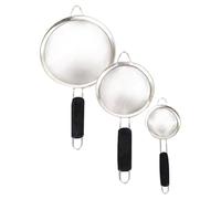 Toyvian 3 pièces Passoire Mailles Fines Inox Set Tamis à Farine Acier Inoxydable avec Poignées Ergonomiques Filtre Alimentaire Résistant Chaleur pour Cuisine Pâtisserie et Égouttage