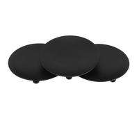 Toyvian 3 Pièces Plateau pour Bougie Pilier en Fer Noir Élégant et Vintage, Porte-Bougies Coniques Décoratif Plat à Bijoux pour Décoration de Table Mariage Dîner