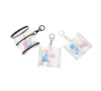 Toyvian 3 Pièces Pochette Rangement Transparent PVC Sac Portable Affichage Suspendu pour Figurines avec Porte-clés et Boules Peluche Protection Anti-Rayures Options Noir Blanc Transparent