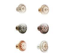 Toyvian 3 pièces Poignée de Meuble Alliage Bois Bouton de Tiroir Rond Champignon Style Européen Poignée Armoire Simple Trou Rustique pour Cuisine et Chambre Finition Rouge Ancien