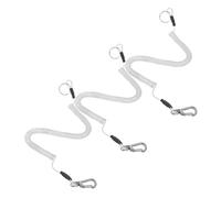 Toyvian 3 Pièces Porte-clés De Corde Élastique Cordon à Ressort Rétractable Porte-clés Anti-Perte à Ressort Extensible Fermoir De Sécurité Transparent Fil d'acier