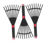 Toyvian 3 Pièces Râteau de Jardin Plastique Manche Ergonomique Outils de Jardinage Pratiques Durables pour Ramassage Entretien de Pelouse