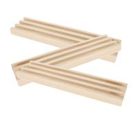 Toyvian 3 pièces Support Bois Domino pour Jeu Mexican Train Racks Bois avec Multi-Slots Antidérapants pour Présentation et Tenue des Dominos Accessoires Jeu de Société