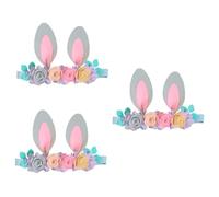 Toyvian 3 Pièces -tête Oreilles De Lapin Bandeau Oreilles De Lapin Accessoire Cheveux Bébé Bandeau Pour Enfants Cheveux De Pâques Costume De Lapin De Bébé Accessoires Pour Cheveux