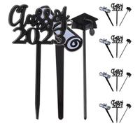Toyvian 30 Décorations de Gâteau de Remise de Diplôme 2023 en Matériau Alimentaire Sûr Pics Noirs pour Petits Gâteaux Accessoires Festifs pour Gâteau de Fête pour Célébrations