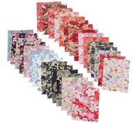 Toyvian 30 Feuilles Tissu Patchwork Fait Maison en Coton Imprimé, Lot | Surface Lisse, Couleur Résistante, pour Loisirs Créatifs, Couture, Projets Diy, Ambiance Japonaise et Déco