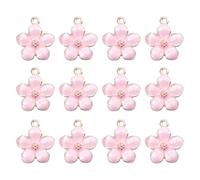 Toyvian 30 Pendentifs Fleur en Alliage Métallique Doré Breloques Fleurs 5 Pétales Accessoires Création Bijoux DIY Couleur Rose Taille Petite pour Bracelets et Colliers