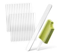 Toyvian 30 Pièces Bâtonnets de Glace Acrylique Transparents pour Pâtisserie Sticks Réutilisables pour Crème Glacée DIY Cake Pops et Projets Artistiques