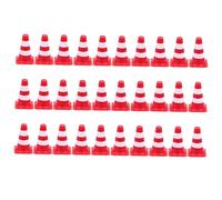 Toyvian 30 pièces Jouets Éducatifs Cônes de Circulation Miniatures Panneaux et Obstacles Routiers Simulés pour Garçon Fille Apprentissage Sécurité Routière et Reconnaissance des Signes