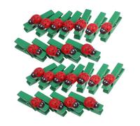 Toyvian 30 pièces Mini Clips Bois Coccinelle pour Photos et Bricolage Porte-memos Compact et Solide Clips Décoratifs pour Cartes et Papier Accessoires Pratiques pour Organisation et