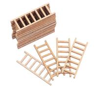 Toyvian 30 Pièces Miniature Wooden Ladder for Dollhouses and Fairy Gardens Realistic DIY Craft Accessory for Bonsai Zen Table and Micro Landscape Decoration