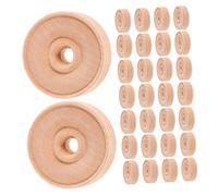 Toyvian 30 Pièces Roues Bois Non avec Trou pour Projets DIY Jouets Garçon Fille Bricolage Créatif Roues Bois Lisses Sécurisées pour Voitures et Trains