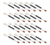 Toyvian 30 Pinceaux à Paupières Double Embout en Coton Latex Tube en Aluminium Argenté Applicateurs Biseautés pour Sourcils et Fard à Paupières Outil Maquillage Portable 30 Pièces