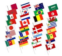 Toyvian 32 pièces Drapeaux à Main Patriotiques pour Matchs de Football Drapeaux à Agiter Angleterre Décorations Festives pour Événements