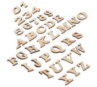 Toyvian 36 Lettres et Chiffres en Bois Vierge pour Scrapbooking, Alphabet en Bois Non Peint A-z Plus 0-9, 36 Pièces pour Loisirs Créatifs, Décoration DIY et Projets Artistiques