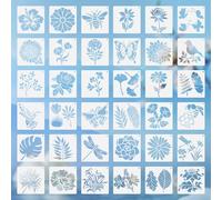 Toyvian 36 Pochoirs à Peindre Réutilisables de Fleurs, Plantes, Oiseaux et Abeilles, Modèles de Dessin pour Loisirs Créatifs, Décoration Murale et Activités Artistiques Garçon et Filles