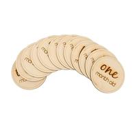 Toyvian 36pièces Cartes Mensuelles Bois Pour Bébés De Disques Accessoires Photo Pour Fête Et Souvenirs De Grossesse