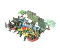 Toyvian 37 pièces Set de Jouets Militaires Garçon Fille Figurines Soldats Chars Avions pour Jeu Imagination et Bataille Cadeau Garçon Fille Modèle de Scène Militaire Réaliste