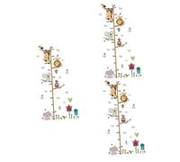 Toyvian 3pièces Autocollants Muraux Animaux De Zoo Mesure De Hauteur Cartoon Pour Décoration De Chambre Garçon Fille Stickers Écologiques Réutilisables