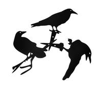 Toyvian 3pièces Corbeau Mural Fer Forgé Décoration Extérieure Forme de Corbeau Statue de Jardin Métal