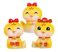 Toyvian 3pièces Figurines De Serpent Résine Miniatures Décorations Adorables pour Tableau De Bord Et Fête du Nouvel an Chinois