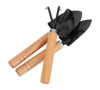Toyvian 3pièces Outils De Jardinage Miniatures Fer Et Bois avec Manche Râteau à Main Pelle Étroite Et Bêche Large pour Plantes Pot