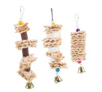 Toyvian 3pièces Set De Jouets pour Oiseaux Naturelle Accessoires De Cage pour Perruches Et Perroquets Jouets à Mâcher Suspendus pour Intelligence Oiseaux