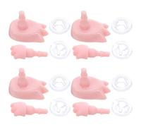 Toyvian 4 Ensembles Miniature Doll Hands and Feet Replacement Parts for DIY Doll Making Realistic Plastic Joints for Tiny Figures