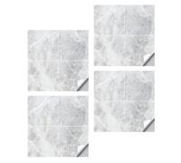Toyvian 4 Feuilles Sticker Mural Effet Marbre Gris Auto-adhésif
