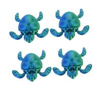 Toyvian 4 Modèles De Tortues : Figurines De Tortues Imprimées en 3D - Jouets Flexibles Et Anti-Stress - Décoration Unique pour La Maison Et Bureau, Idéale pour De