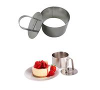 Toyvian 4 pièces Anneaux à Mousse Acier Inoxydable Lot de Cercles Ronds avec Poussoir Moules à Gâteau Non-adhérents pour Pâtisserie Maison et Professionnelle