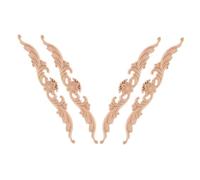 Toyvian 4 pièces Appliques Bois Sculpté Décorations Murales et Meubles Bois Massif avec Motifs Floraux Relief Embellissement Européen pour Portes et Armoires Moulures Décoratives