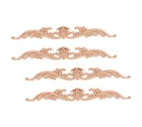 Toyvian 4 pièces Appliques Bois Sculpté Massif Décoratives pour Meubles et Murs Style Européen Moulures Décoratives Polyvalentes pour Décoration Intérieure Installation Facile Motifs