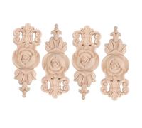 Toyvian 4 pièces Appliques Décoratives Bois Massif Style Européen Sculpté Coins Décoratifs Non Peints pour Meubles Armoires Lits Portes Fenêtres Décoration Intérieure Élégante