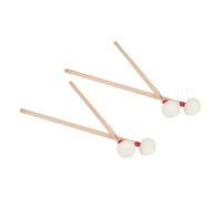 Toyvian 4 pièces Baguettes de Timbales Bois avec Tête Feutre Blanc Rouge Maillets Polyvalents pour Batterie Caisse Claire et Grosse Caisse et Stable pour Orchestres et Groupes Scolaires